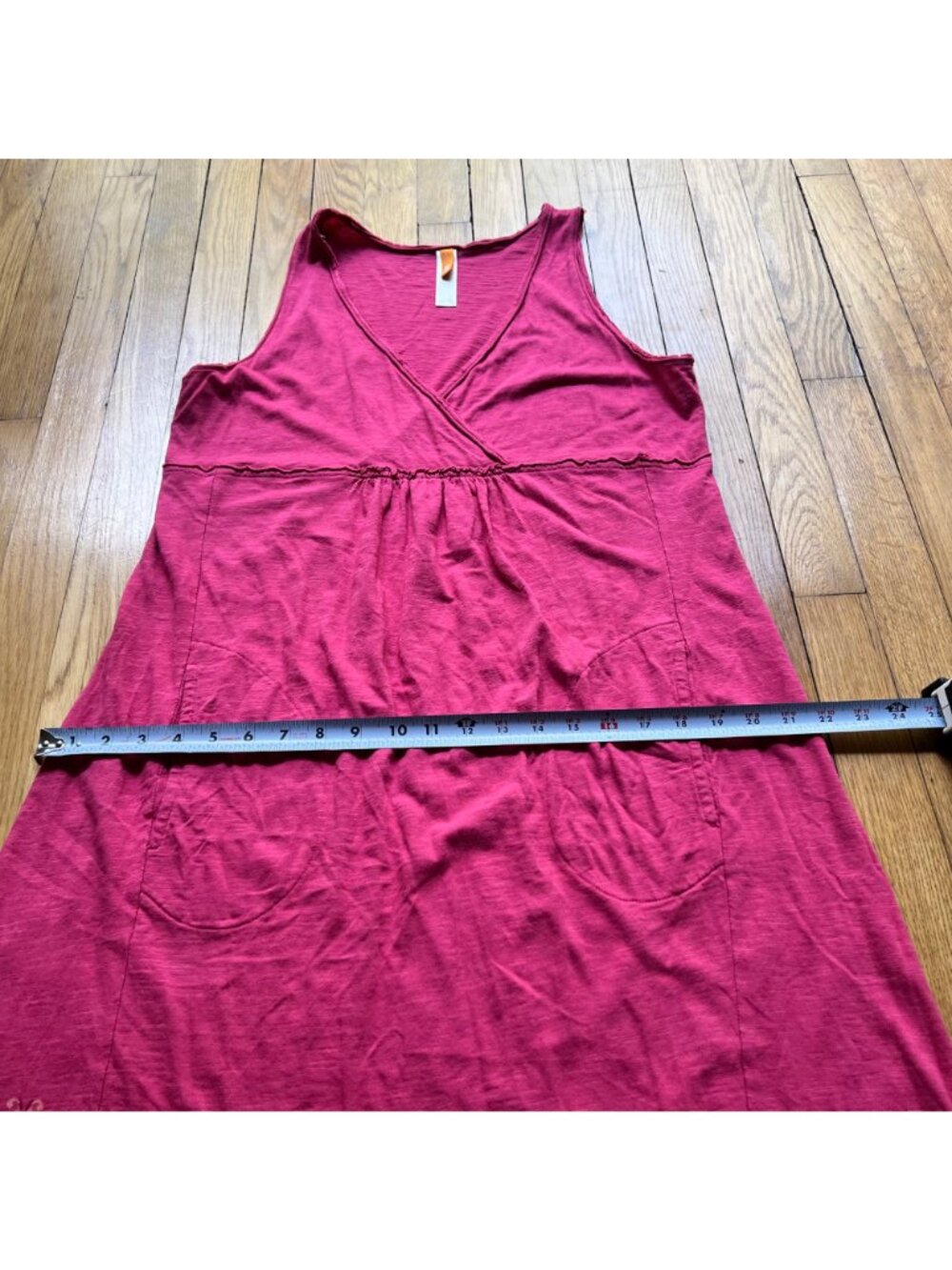 Lucy Size L Hot Pink Sleeveless Surplice V-Neck Pullover Tank Dress - Picture 8 of 13